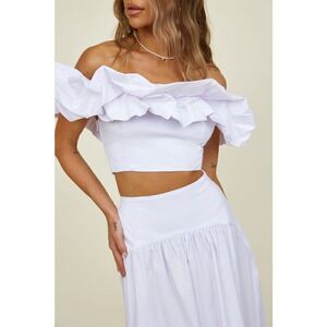 SEVEN WONDERS SAVANNAH CROP TOP WHITE SIZE M
